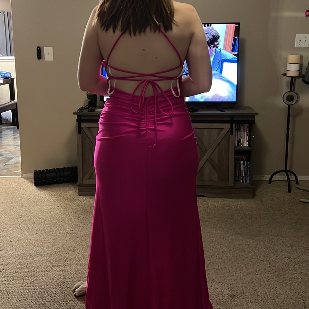 Hot pink prom dress. - Picture 2 of 2